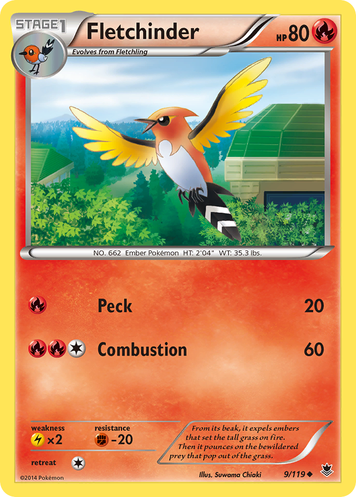 Fletchinder - Phantom Forces - #9 - Pokemon TCG card