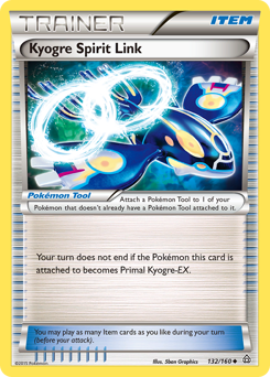 Kyogre Spirit Link #132 Kyogre Spirit Link - Primal Clash - #132 - Pokemon TCG card