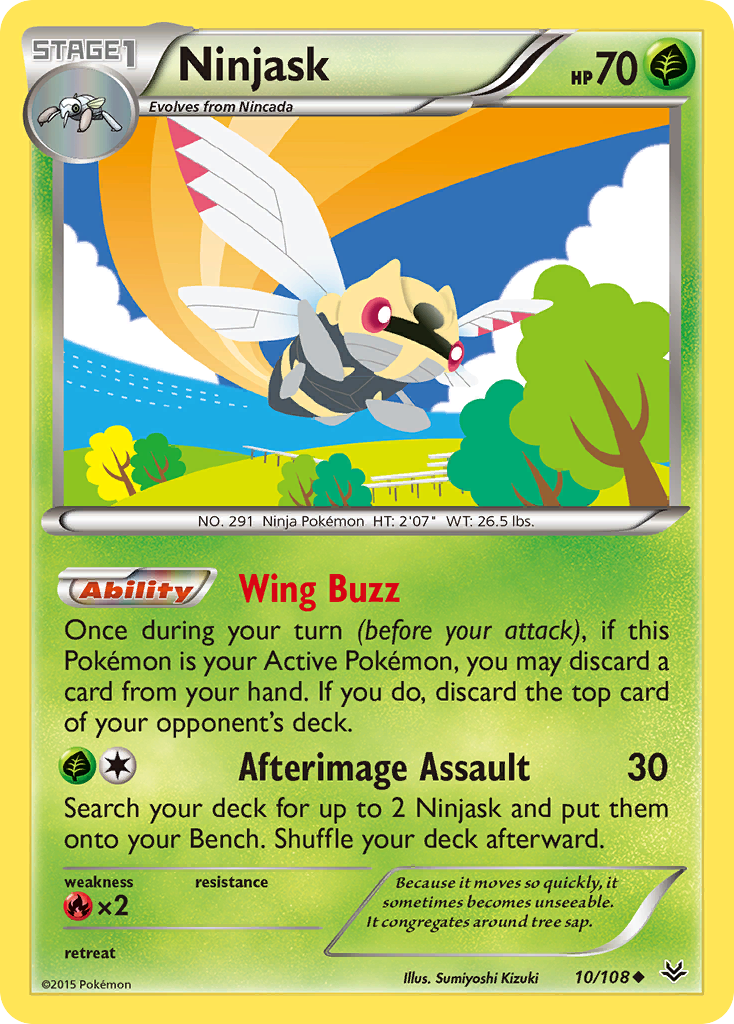 Ninjask - Roaring Skies - #10 - Pokemon TCG card