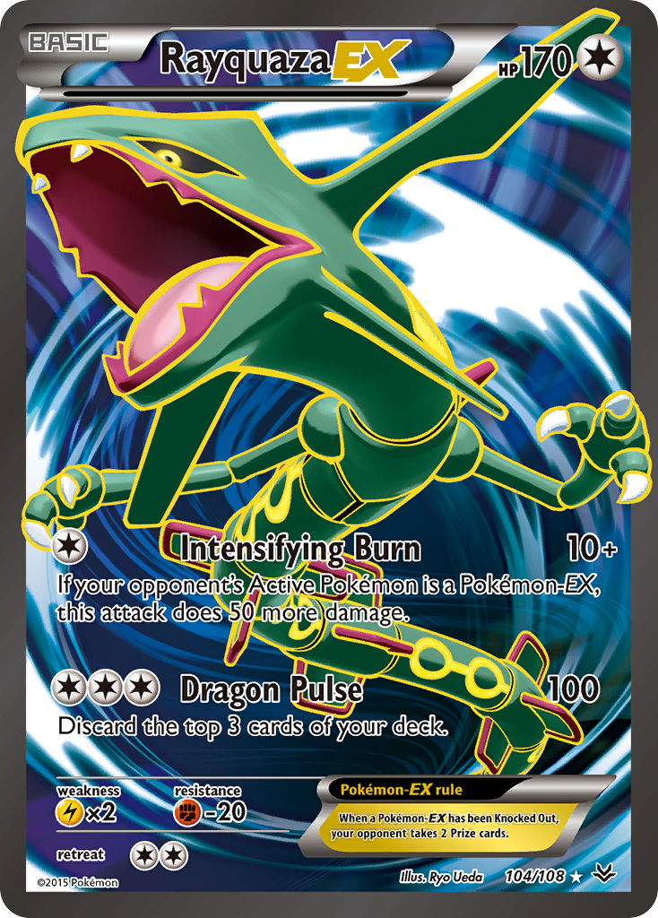 Rayquaza-EX - Roaring Skies - #104 - Pokemon TCG card