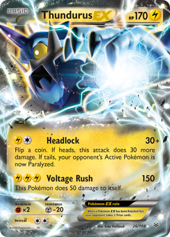 Thundurus-EX - Roaring Skies - #26 - Pokemon TCG card