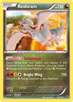 Reshiram #63 Reshiram - Roaring Skies - #63 - Pokemon TCG card