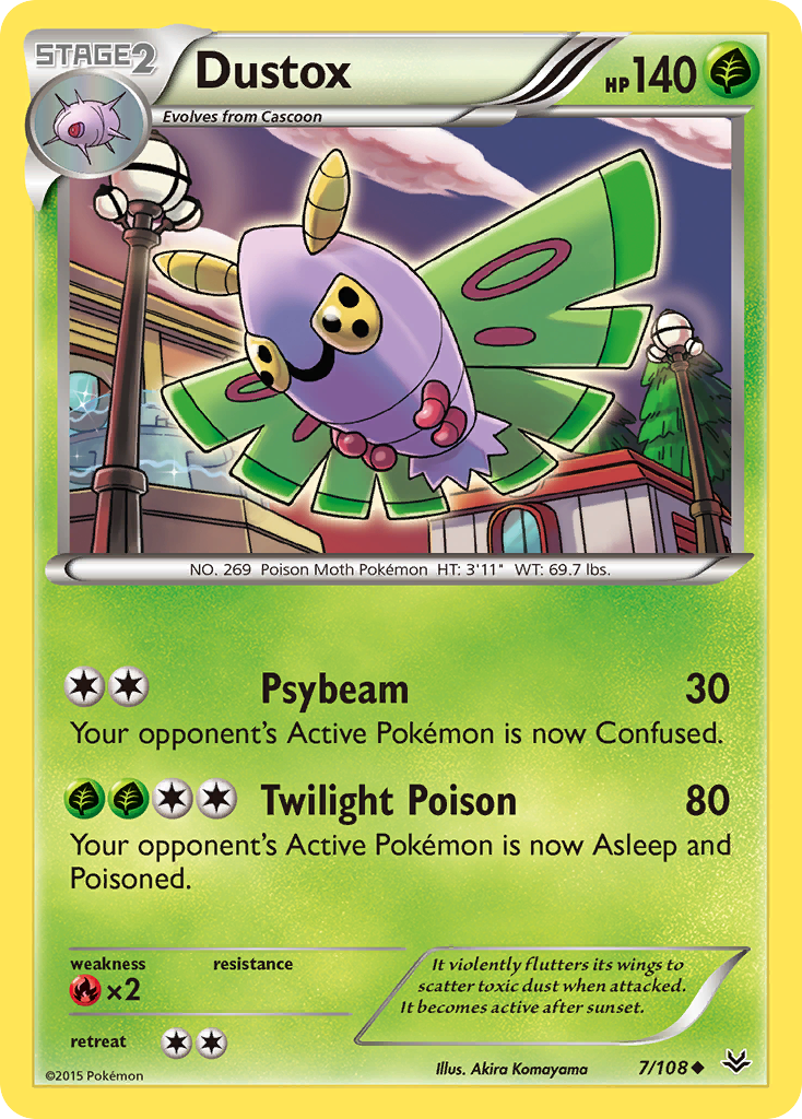 Dustox - Roaring Skies - #7 - Pokemon TCG card