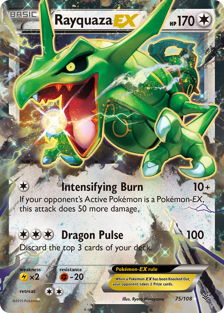 Rayquaza-EX - Roaring Skies - #75 - Pokemon TCG card