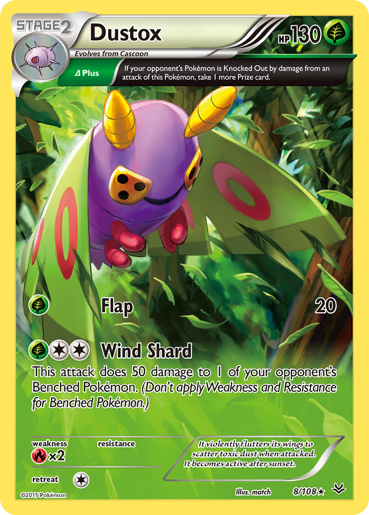 Dustox - Roaring Skies - #8 - Pokemon TCG card