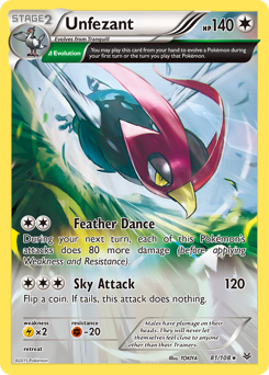 Unfezant #81 Unfezant - Roaring Skies - #81 - Pokemon TCG card