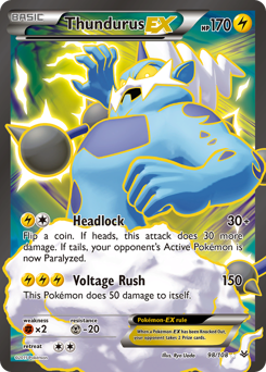 Thundurus-EX - Roaring Skies - #98 - Pokemon TCG card