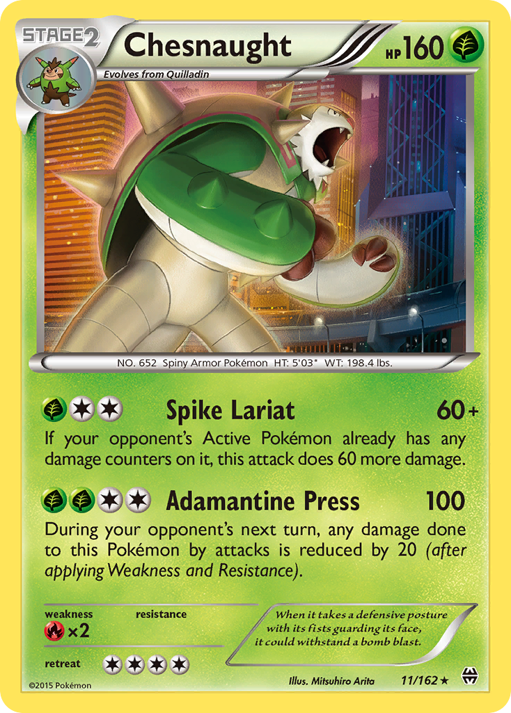 Chesnaught - BREAKthrough - #11 - Pokemon TCG card