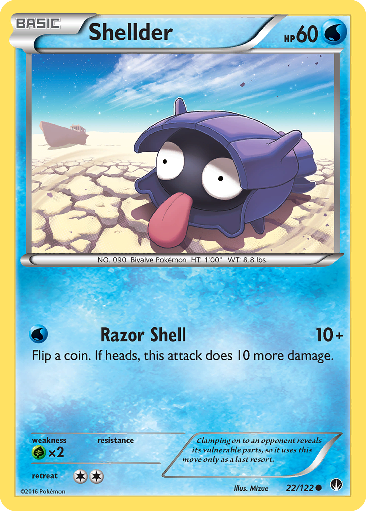 Shellder - BREAKpoint - #22 - Pokemon TCG card