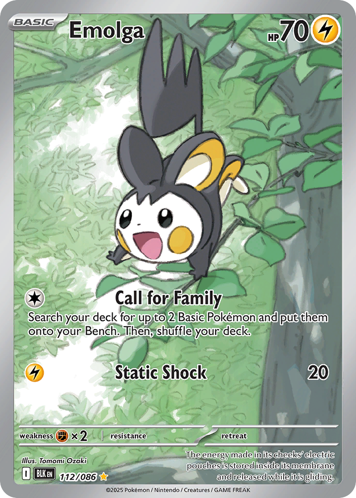 Emolga - Black Bolt - #112 - Pokemon TCG card