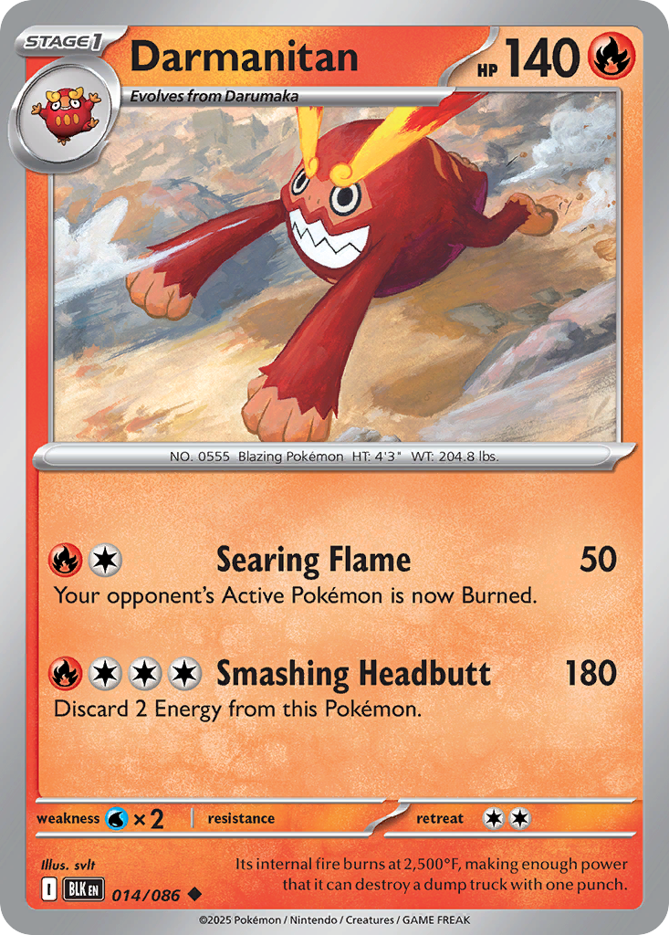 Darmanitan - Black Bolt - #14 - Pokemon TCG card
