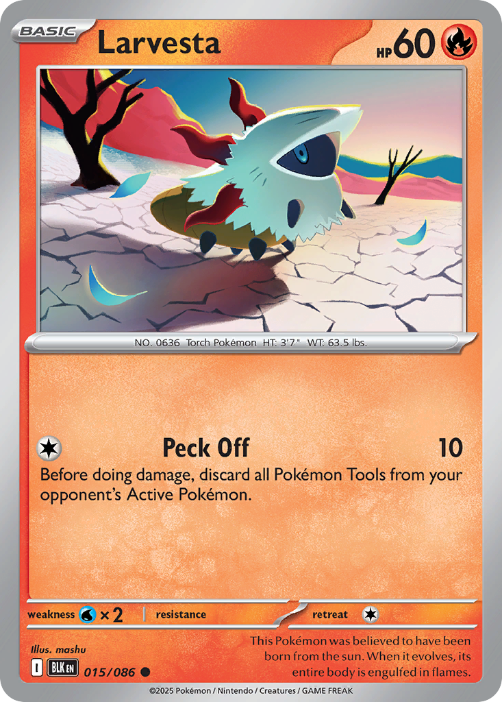 Larvesta - Black Bolt - #15 - Pokemon TCG card