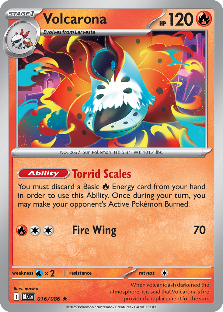 Volcarona - Black Bolt - #16 - Pokemon TCG card
