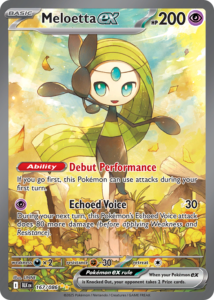 Meloetta ex - Black Bolt - #167 - Pokemon TCG card