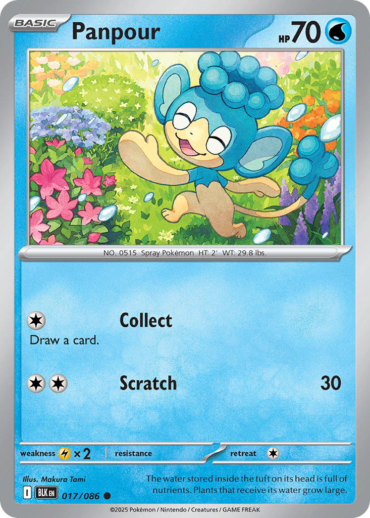 Panpour - Black Bolt - #17 - Pokemon TCG card
