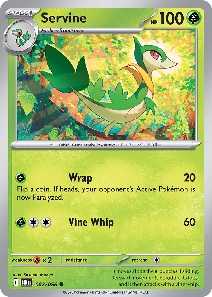 Servine - Black Bolt - #2 - Pokemon TCG card