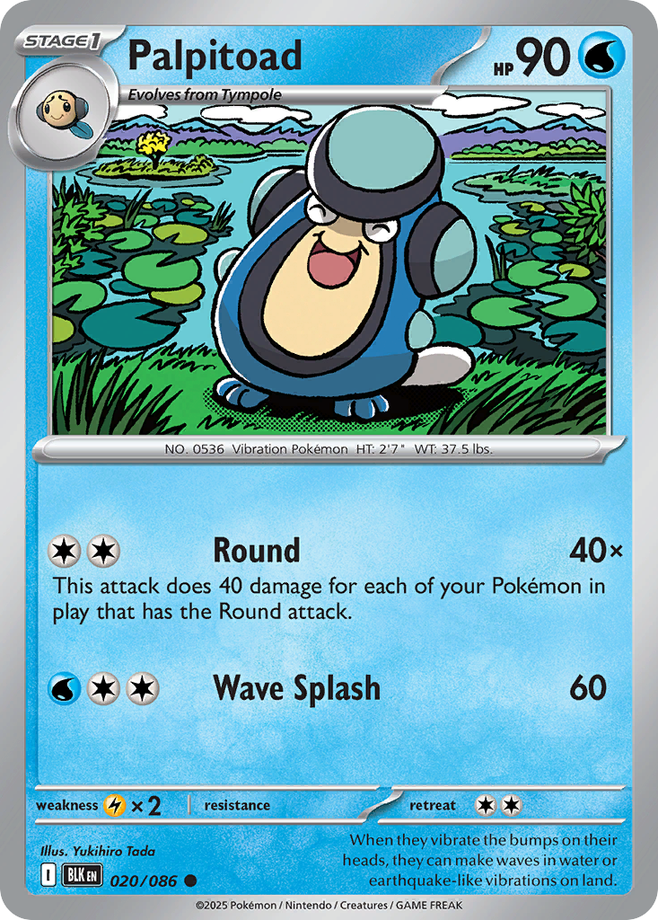 Palpitoad - Black Bolt - #20 - Pokemon TCG card