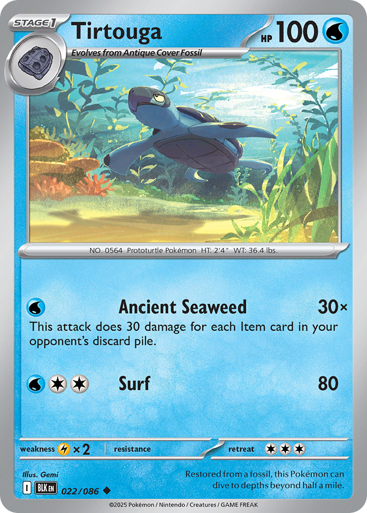 Tirtouga - Black Bolt - #22 - Pokemon TCG card