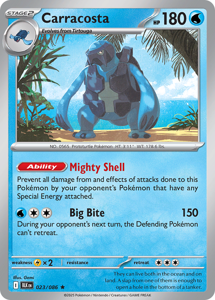 Carracosta - Black Bolt - #23 - Pokemon TCG card