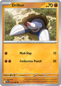 Drilbur - Black Bolt - #45 - Pokemon TCG card