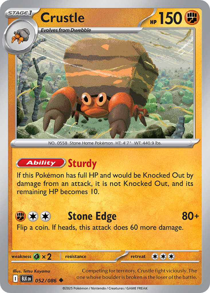Crustle - Black Bolt - #52 - Pokemon TCG card