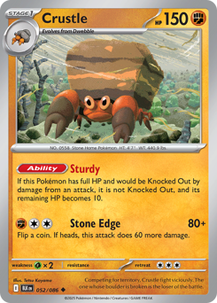 Crustle - Black Bolt - #52 - Pokemon TCG card