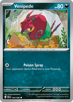 Venipede #54 Venipede - Black Bolt - #54 - Pokemon TCG card