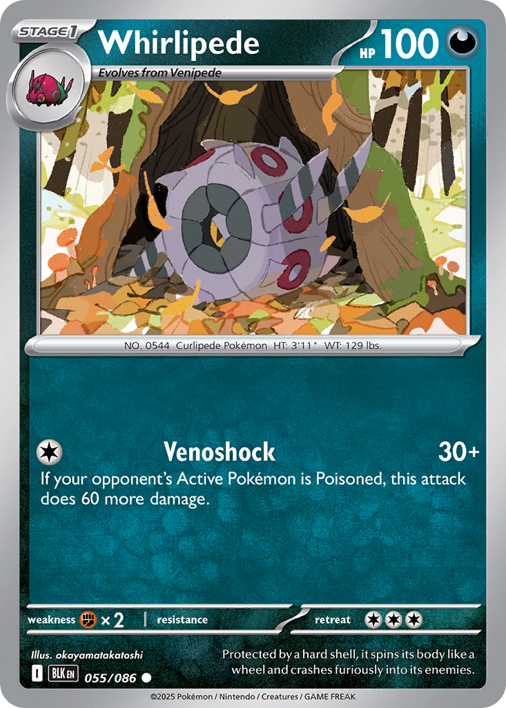Whirlipede - Black Bolt - #55 - Pokemon TCG card