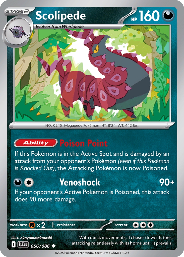 Scolipede - Black Bolt - #56 - Pokemon TCG card
