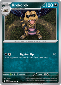 Krokorok #58 Krokorok - Black Bolt - #58 - Pokemon TCG card