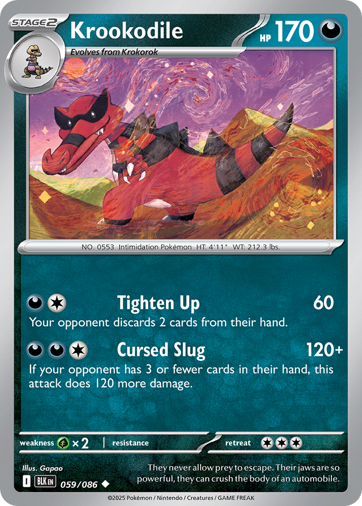 Krookodile - Black Bolt - #59 - Pokemon TCG card