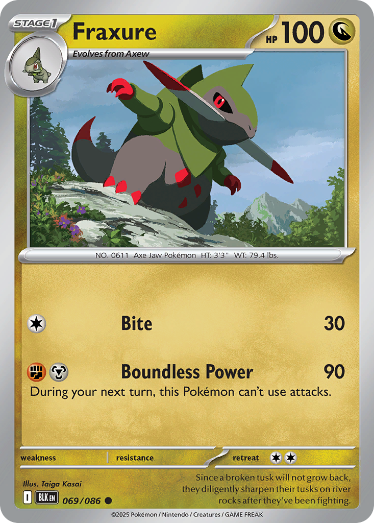 Fraxure - Black Bolt - #69 - Pokemon TCG card