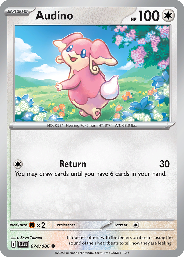 Audino - Black Bolt - #74 - Pokemon TCG card