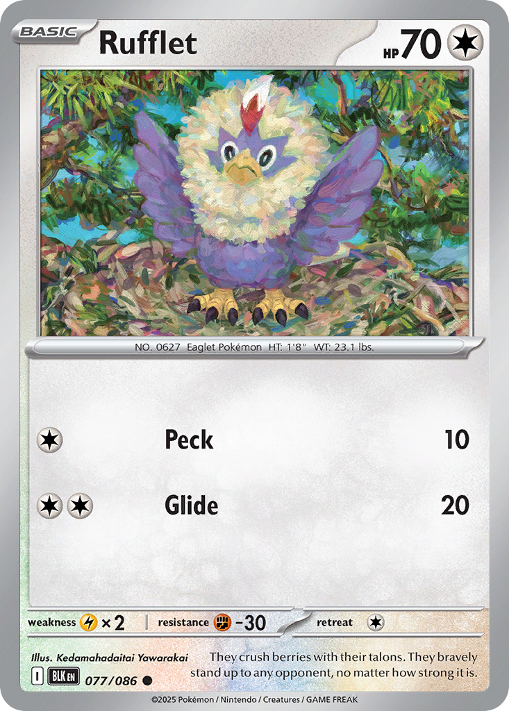 Rufflet - Black Bolt - #77 - Pokemon TCG card